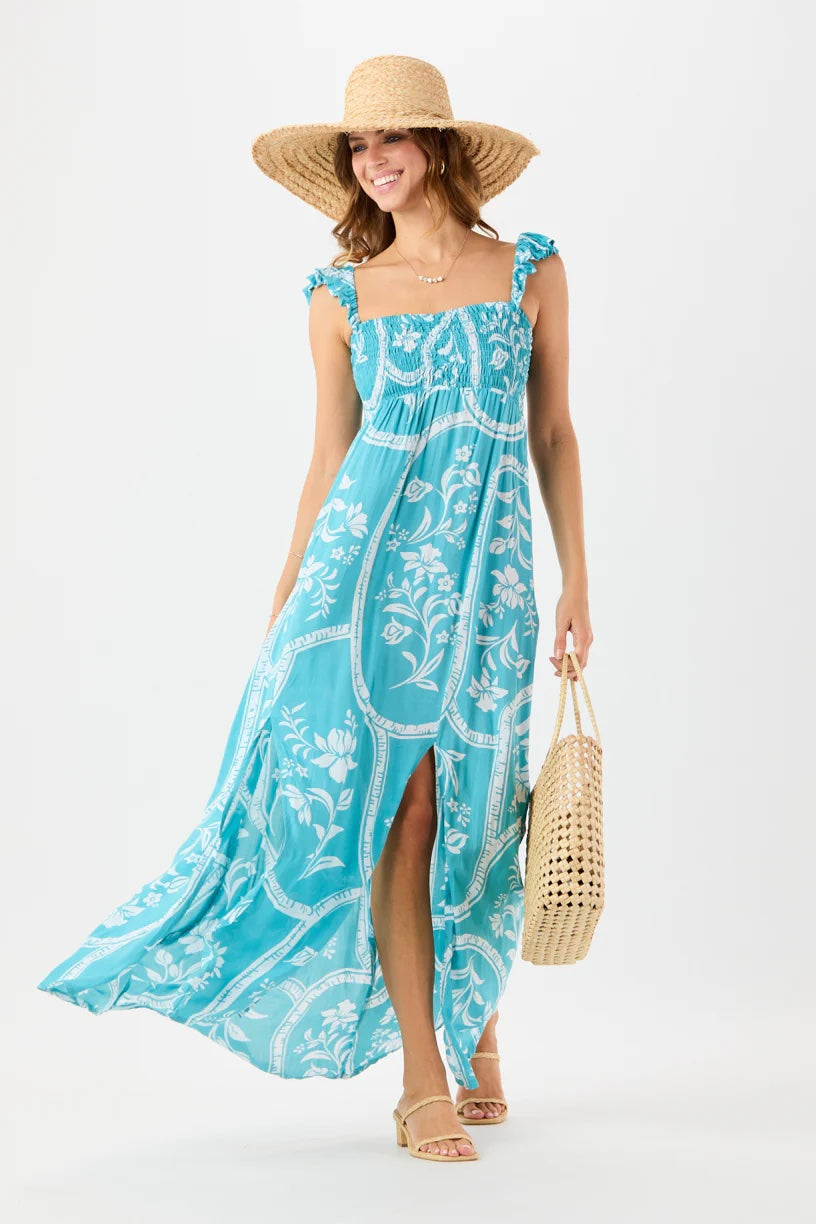 knee length dresses for ladies Ranch & Coast Hollie Maxi Dress Turquoise