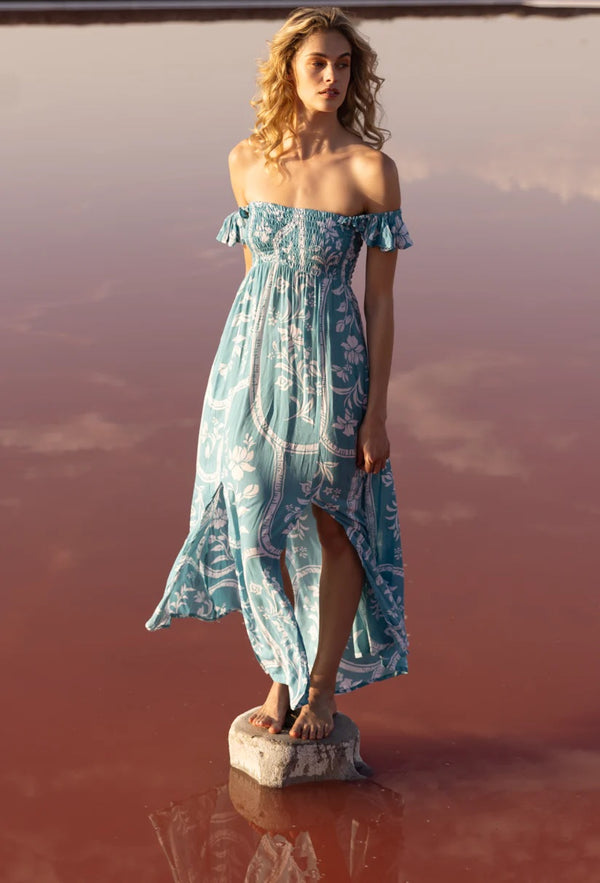 chinese dress ladies Ranch & Coast Hollie Maxi Dress Turquoise