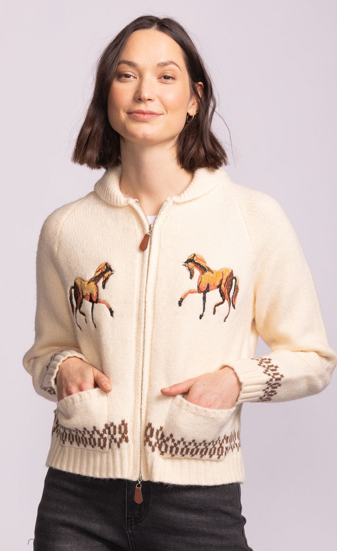 Capella Horse Zip Up Sweater – LA Saddlery