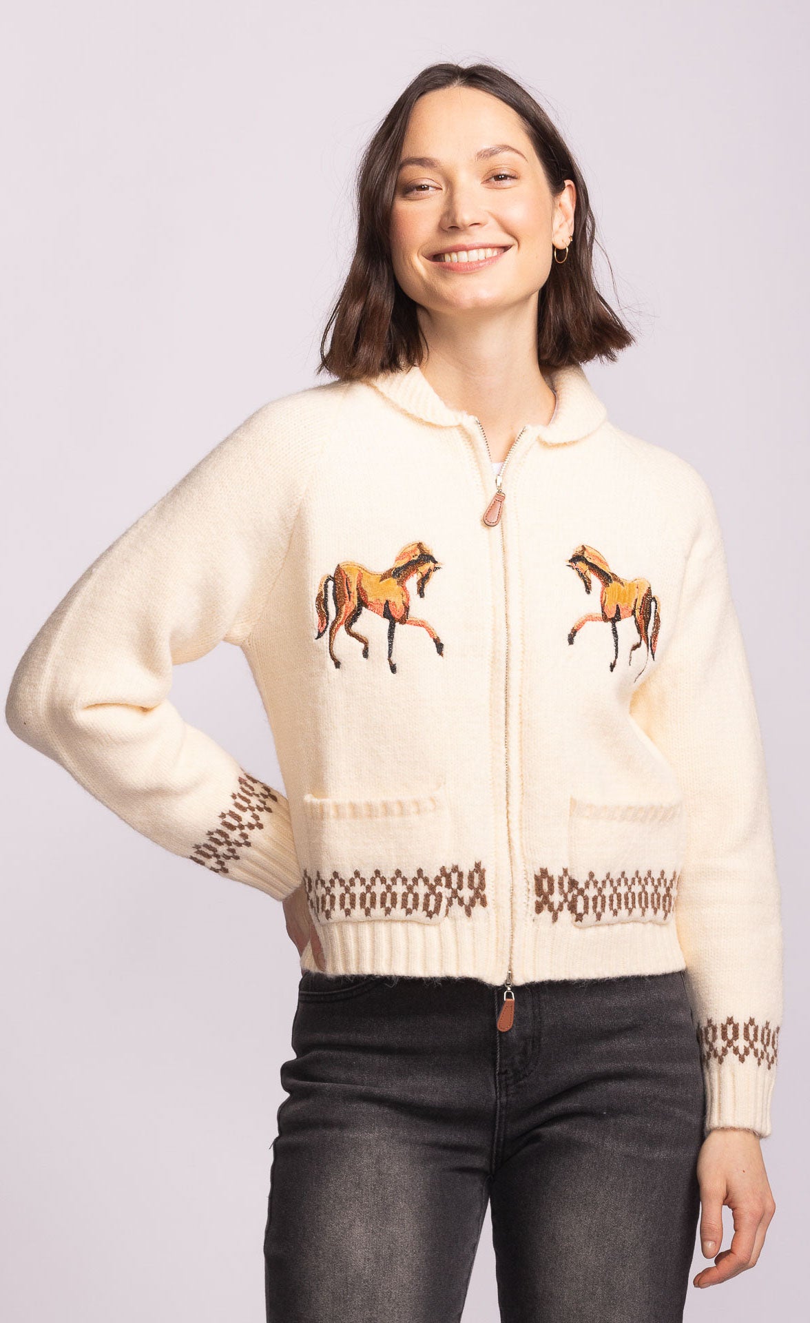 Capella Horse Zip Up Sweater – LA Saddlery