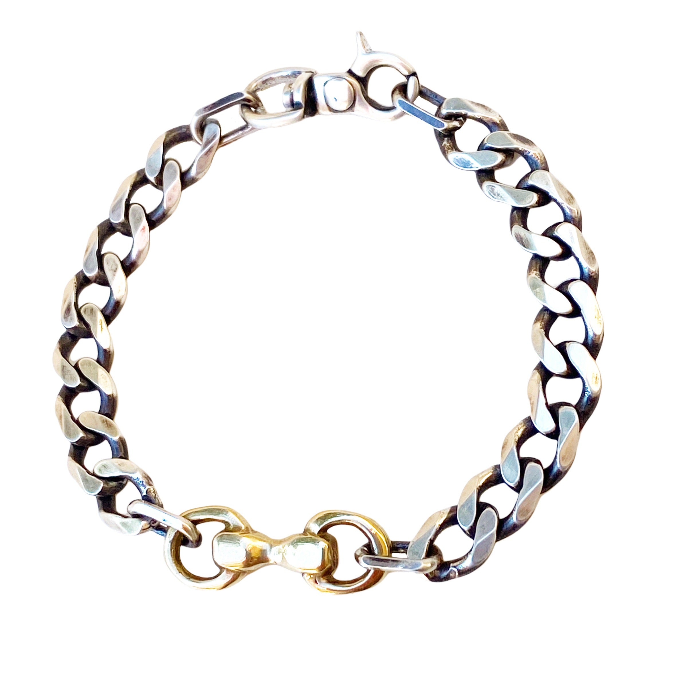 Bracelet Single Bit Curb Chain Sterling Silver/Bronze